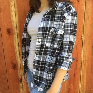 DONATING TODAY black n white flannel